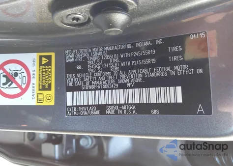 2015 Toyota Highlander Limited Platinum V6 from USA, damaged, VIN 5TDYKRFH7FS083429